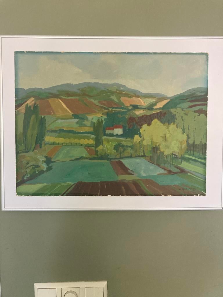 Landschap van Gé Hurkmans (1911-1984), Ophalen of Verzenden