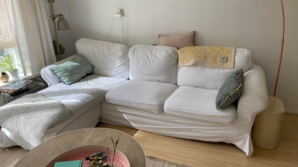 Ikea Ektorp bank met chaise longue, Huis en Inrichting, Ophalen, Gebruikt, Stof