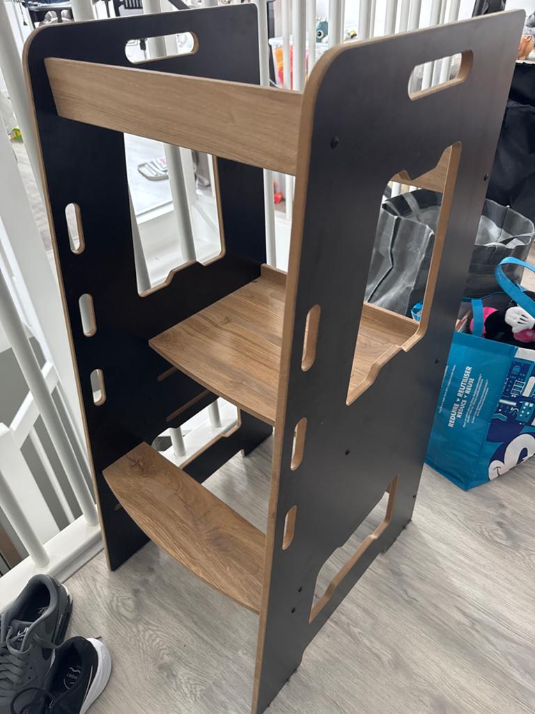 Leer Toren Montessori Toren - Zwart/Hout, Ophalen, Zo goed als nieuw, Overige typen