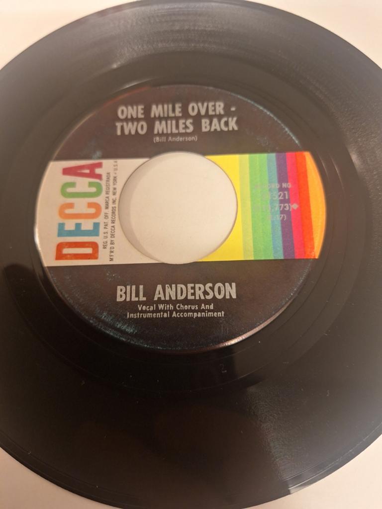 Bill Anderson - One mile over, Two miles back, 1964., Verzenden, 7 inch