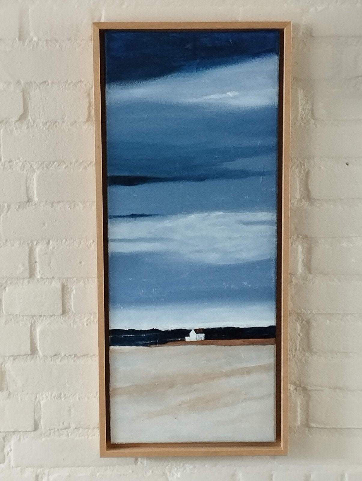 Mooi schilderij incl baklijst afm ca 30x70 cm, Antiek en Kunst, Ophalen of Verzenden