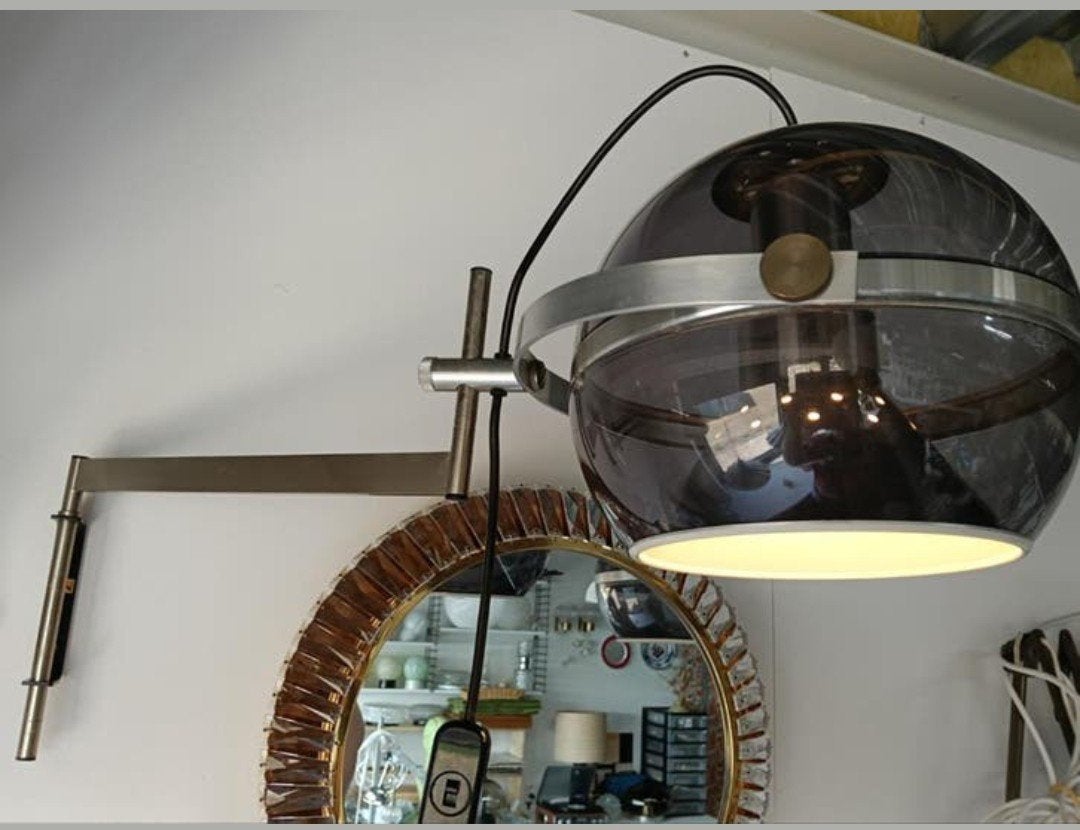 vintage Dijkstra wandlamp met  plexiglas kap, Gebruikt, Dijkstra Lampen, Onbekend, Onbekend