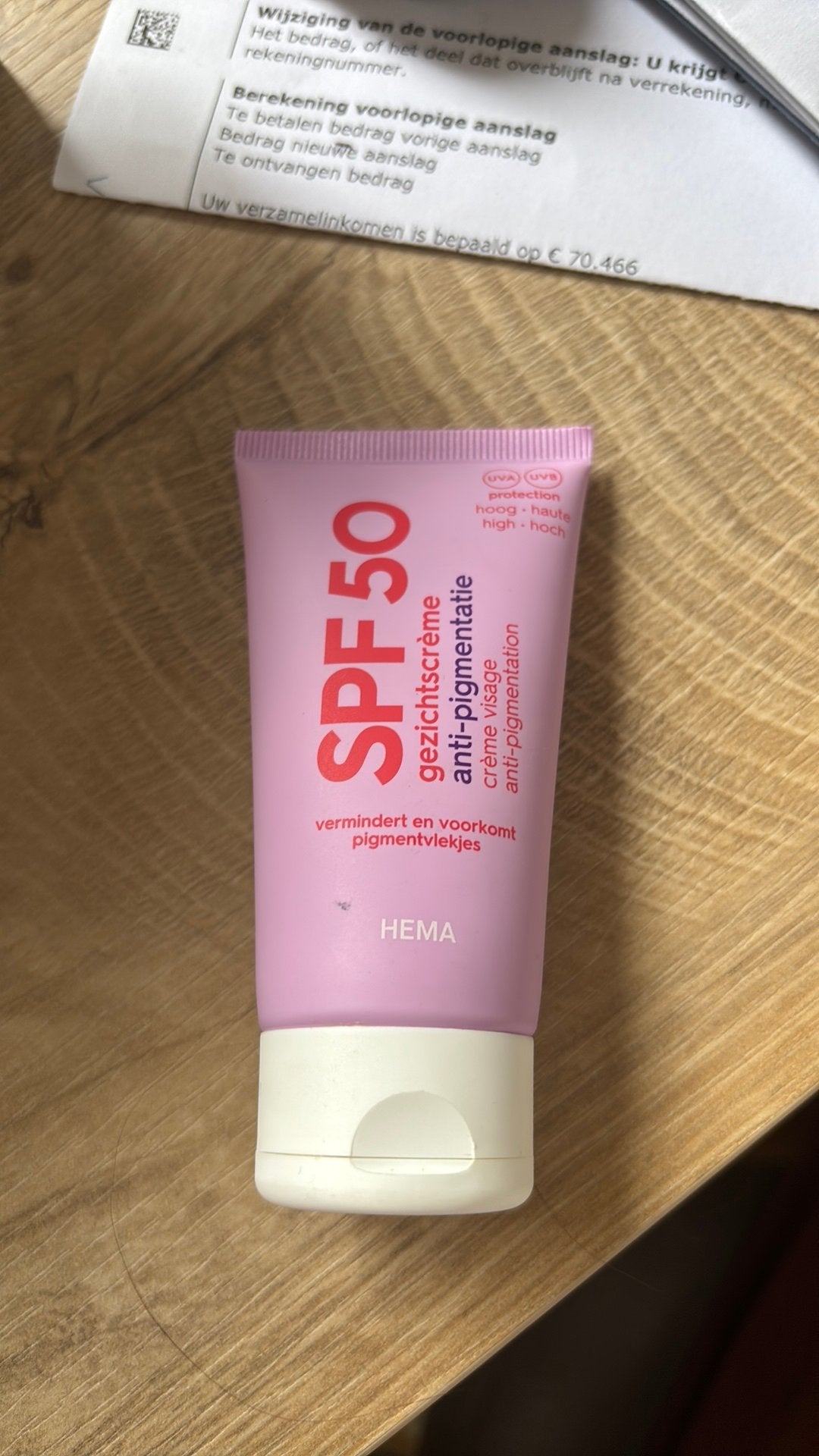 Hema SPF50 gezicht, Ophalen of Verzenden, Gebruikt, Gehele gezicht, Verzorging