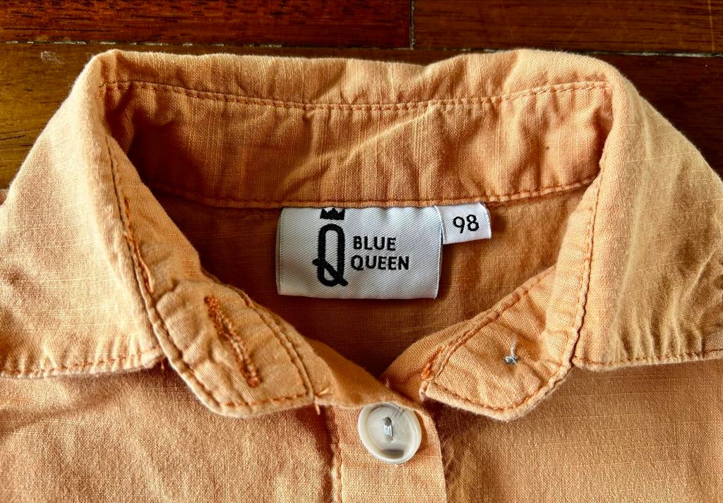 Zomerjurk jurkje van BLUE QUEEN oranje katoen korte mouw 98, Kinderen en Baby's, Kinderkleding | Maat 98, Ophalen of Verzenden