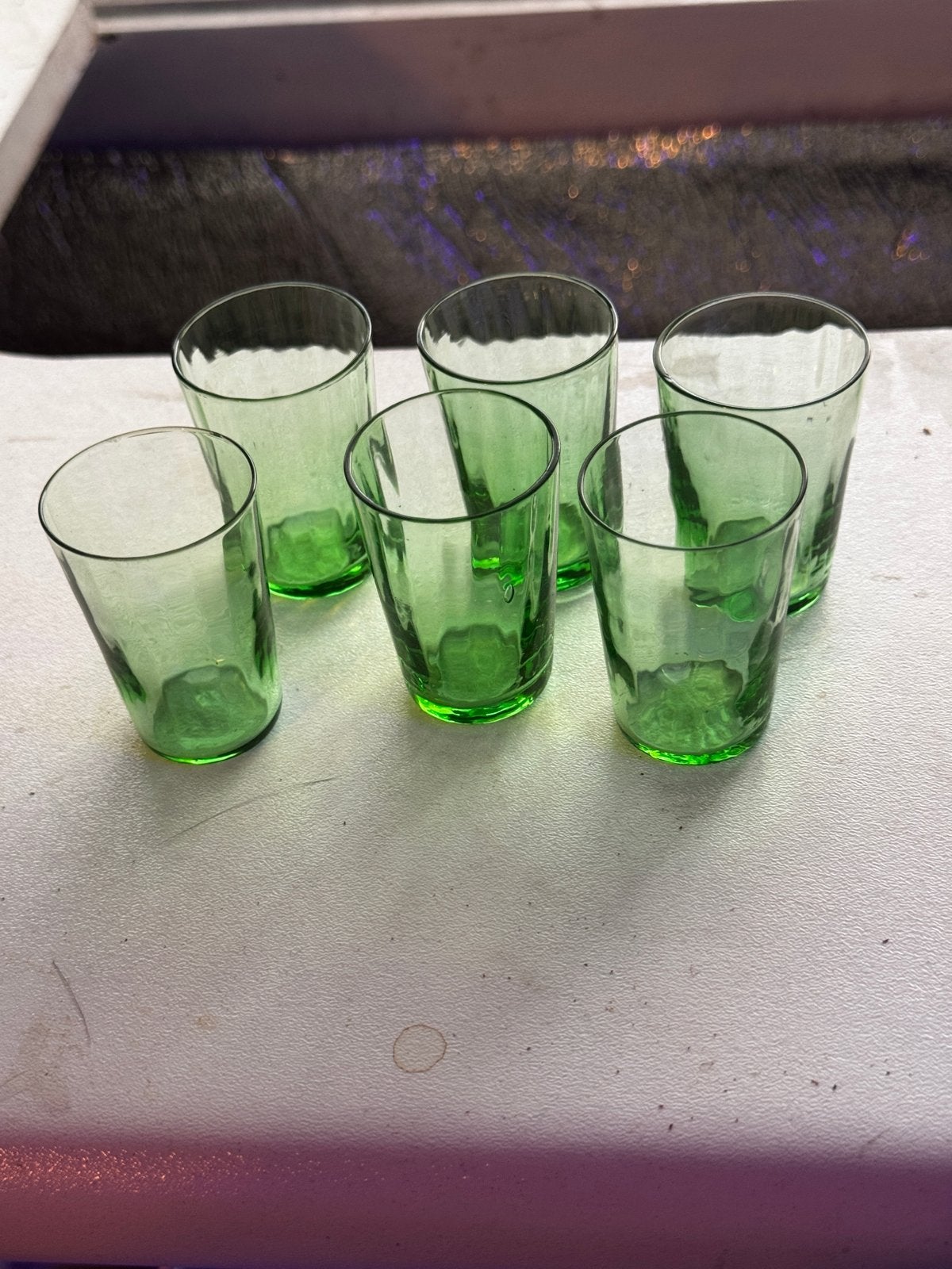 Set van 6 Uranium Glazen Shotglaasjes, Ophalen of Verzenden