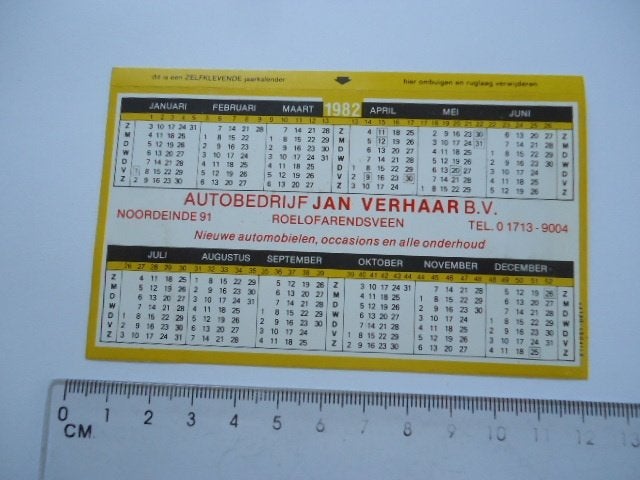 sticker oud Roelofarendsveen JAN VERHAAR autobedrijf 1982, Verzenden, Zo goed als nieuw, Bedrijf of Vereniging