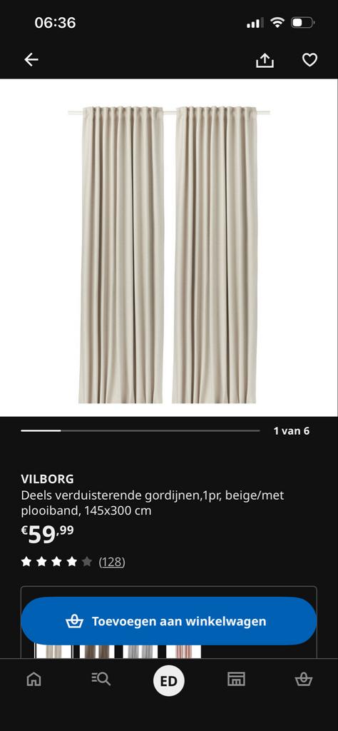Vilborg Ikea gordijnen 145x300cm, beige, Huis en Inrichting, Stoffering | Gordijnen en Lamellen, Ophalen, 100 tot 150 cm, 200 cm of meer