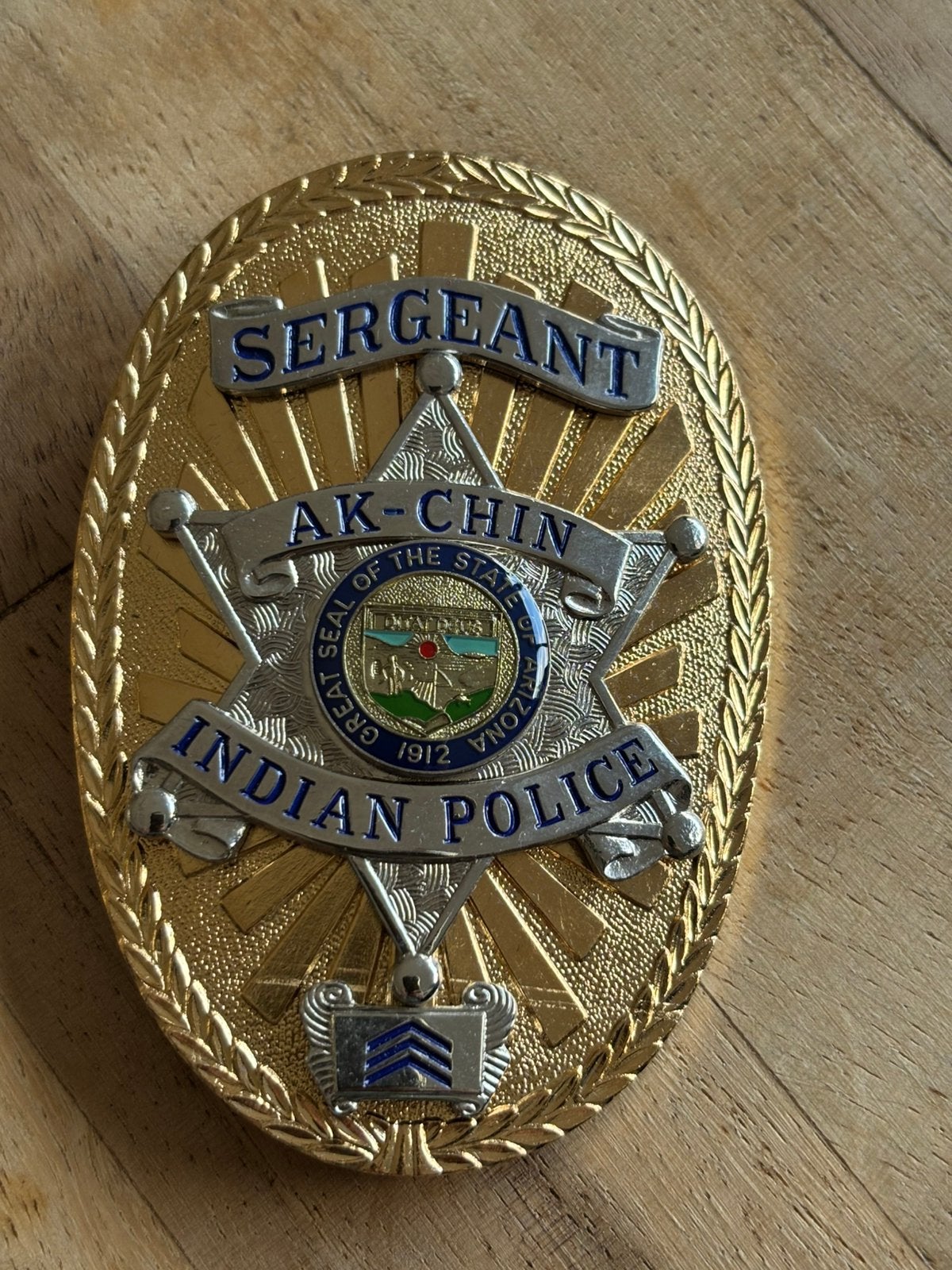 Ak-Chin Indian Police Sergeant badge, Verzenden, Overige soorten, Amerika, Embleem of Badge