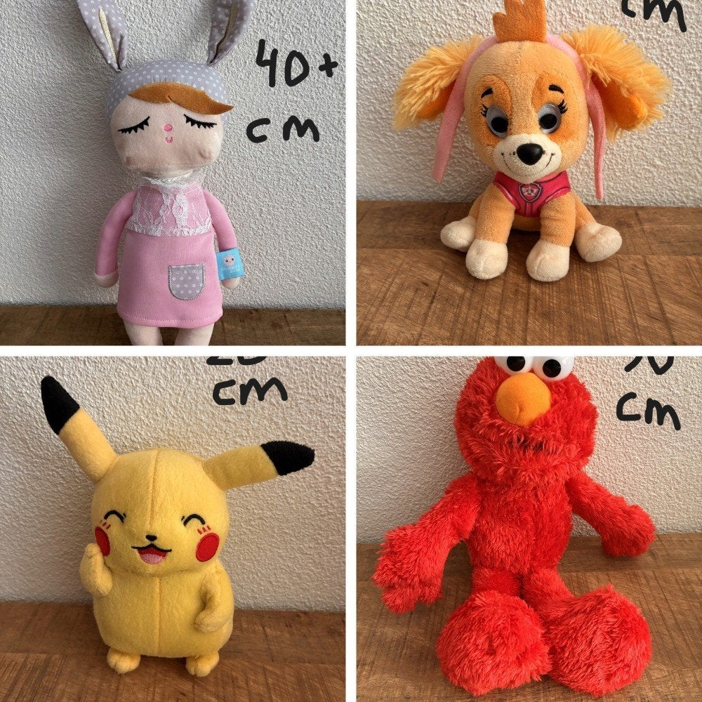Knuffels Elmo, Pikachu, PAW Patrol. Nieuw+ ZGAN. Zie foto's., Ophalen of Verzenden, Zo goed als nieuw, Hond