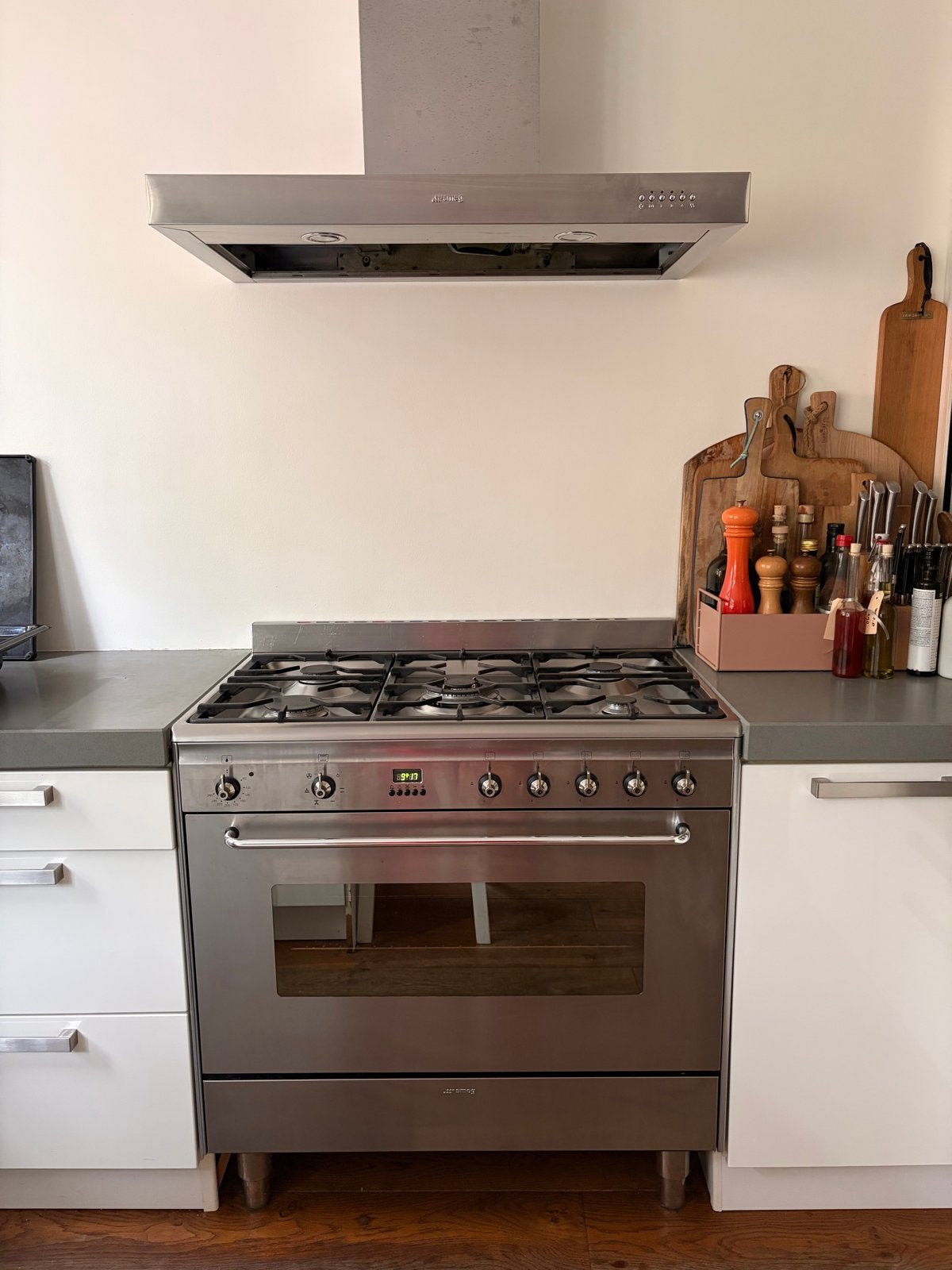 Smeg SNL90D Vrijstaand Fornuis 90x60 cm Gas Kookplaat & oven, Ophalen, Gebruikt, 60 cm of meer, Grill