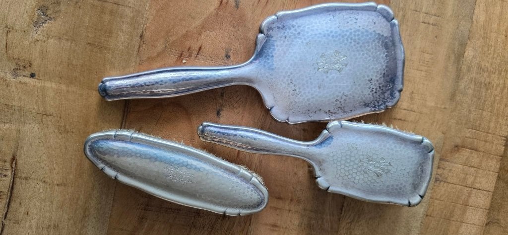 Vintage kaptafelset- Vintage 3-delige - verzilverd, Ophalen of Verzenden