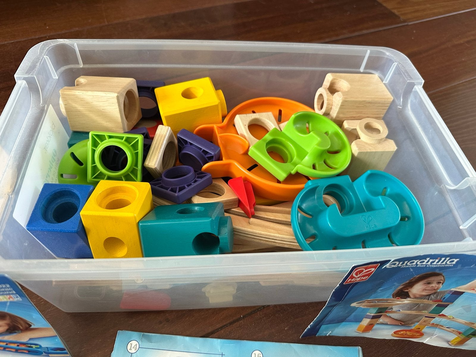 Hape Quadrilla knikkerbaan bouwset met accessoires, Ophalen, Gebruikt, Overige merken