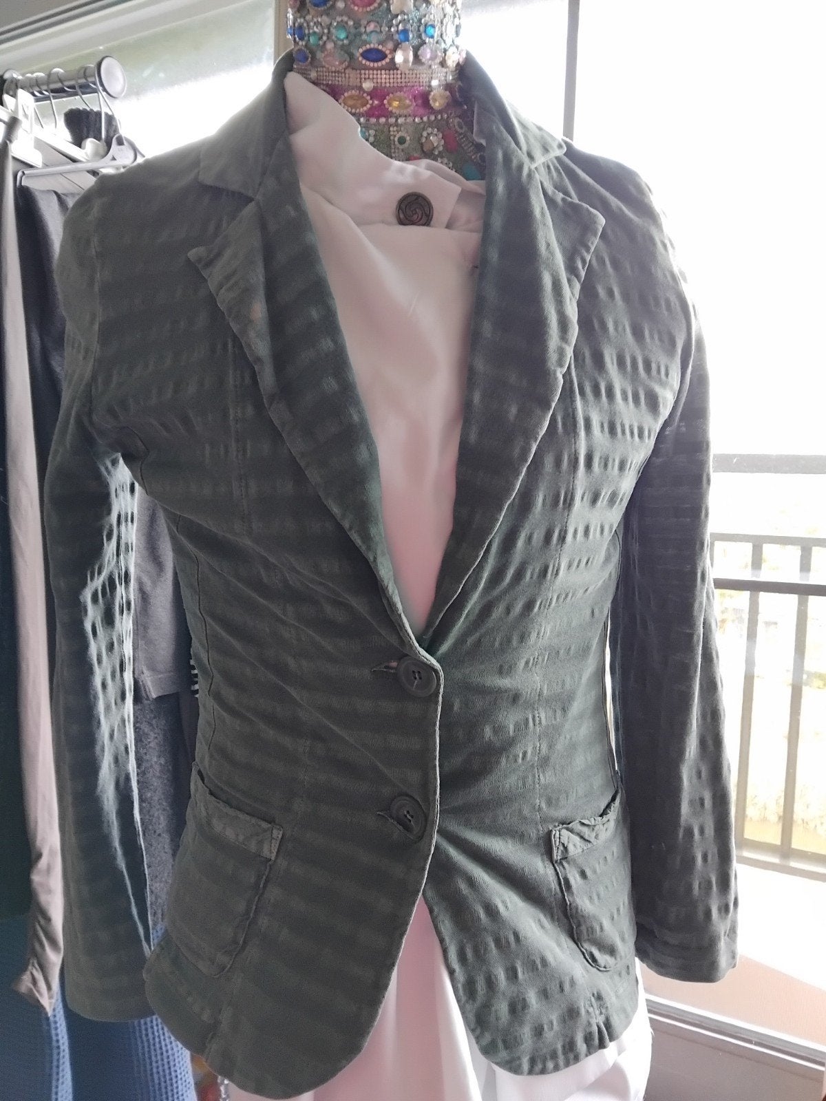 Sandwich maat 38/40, Kleding | Dames, Jasjes, Kostuums en Pakken, Ophalen of Verzenden, Zo goed als nieuw, Maat 38/40 (M), Blauw