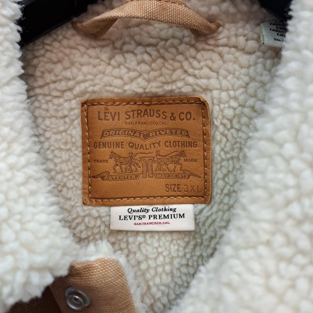 Levi’s Sherpa Jacket Camel + Teddy gevoerd Maat 3XL 50672, Kleding | Heren, Jassen | Winter, Bruin, ., Overige maten, Ophalen of Verzenden