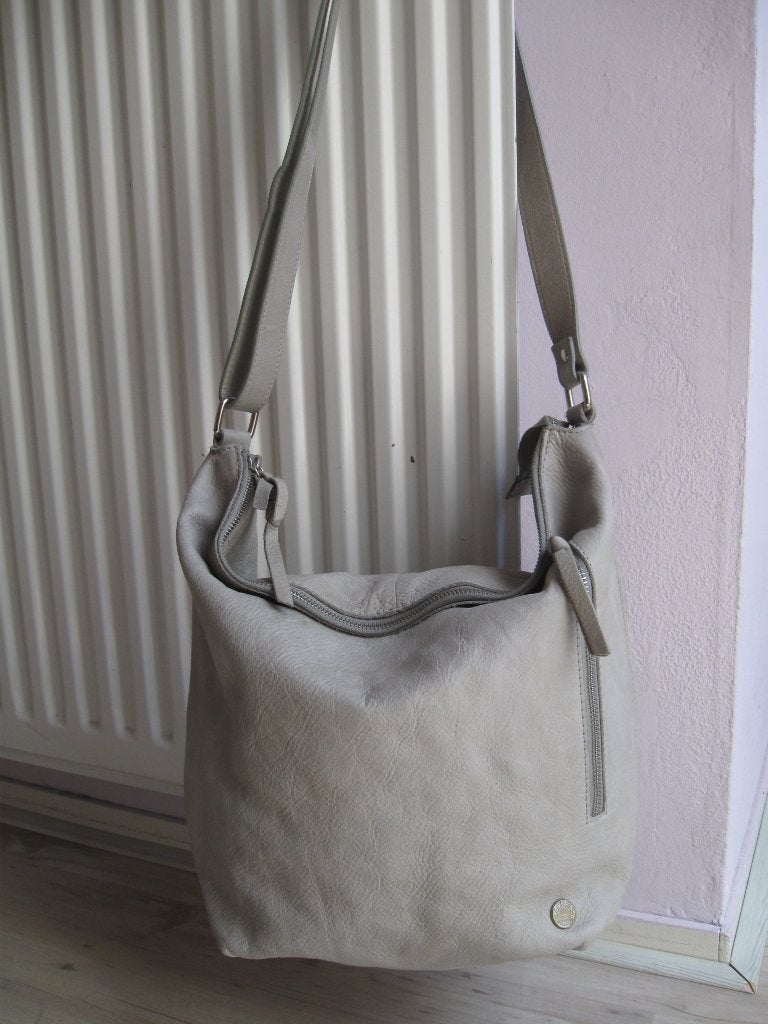 MEREL BY FREDERIEK grijs leren tas als nieuw, Ophalen of Verzenden, Zo goed als nieuw, Grijs, Overige typen