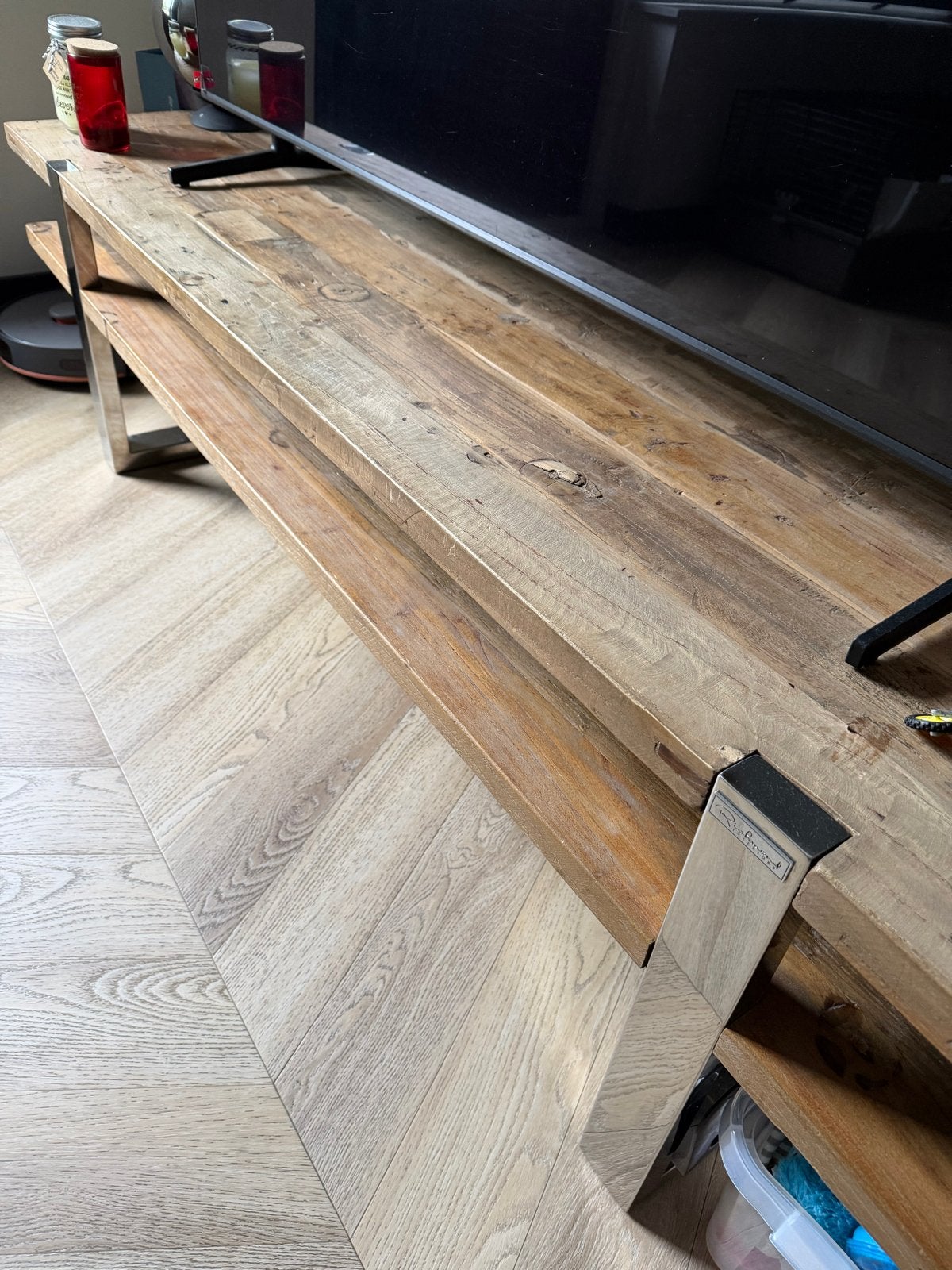 Richmond Interiors TV-meubel 180x45x45 cm Eiken, Ophalen, Gebruikt, 150 tot 200 cm, Eikenhout