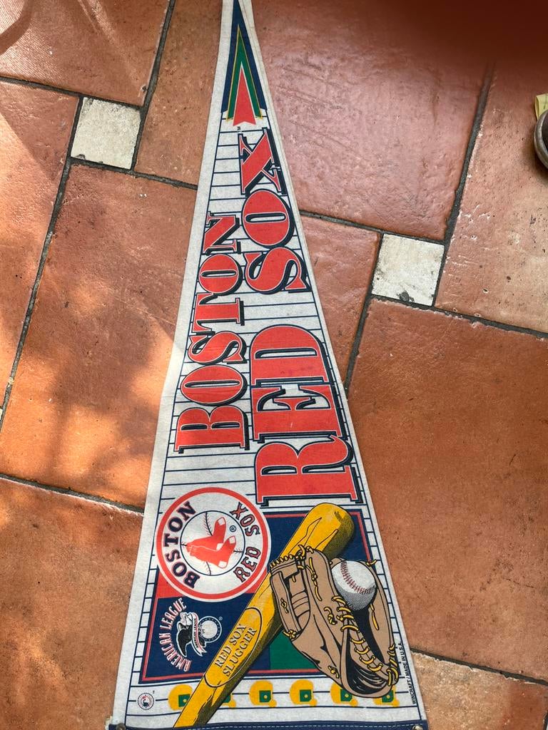 Originele jaren 90 stoffen Boston red sox pennant, Ophalen of Verzenden, Zo goed als nieuw