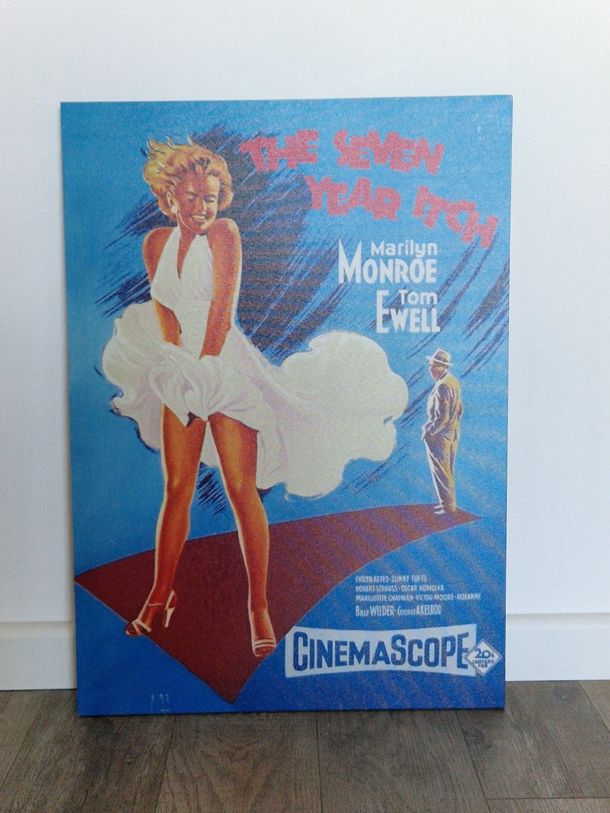 Marilyn Monroe The Seven Year Itch Film Poster Canvas, Verzamelen, Rechthoekig Staand, Ophalen of Verzenden, Zo goed als nieuw
