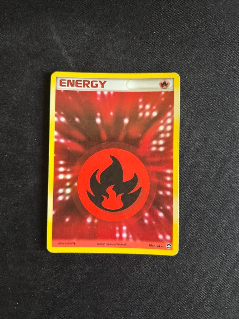 Pokemon Kaart Fire Energy 104/108 Reverse Holo, Ophalen of Verzenden, Gebruikt, Losse kaart, Foil