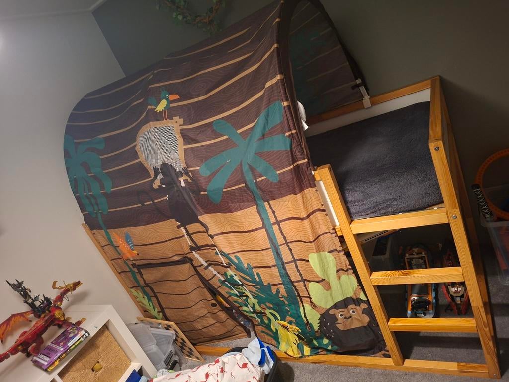 Hoogslaper ikea kura bed met bedtent keerbaar bed, Ophalen, Zo goed als nieuw, Hoogslaper