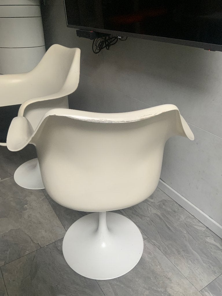 Vintage tulp stoelen wit Space age, Huis en Inrichting, Ophalen, Gebruikt, Wit