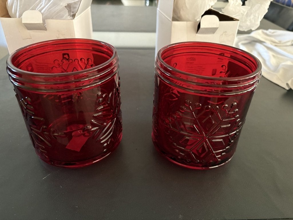 Leonardo Rosso windlicht glas 13 cm 2 stuks samen, Huis en Inrichting, Woonaccessoires | Kandelaars en Kaarsen, Windlicht, Nieuw
