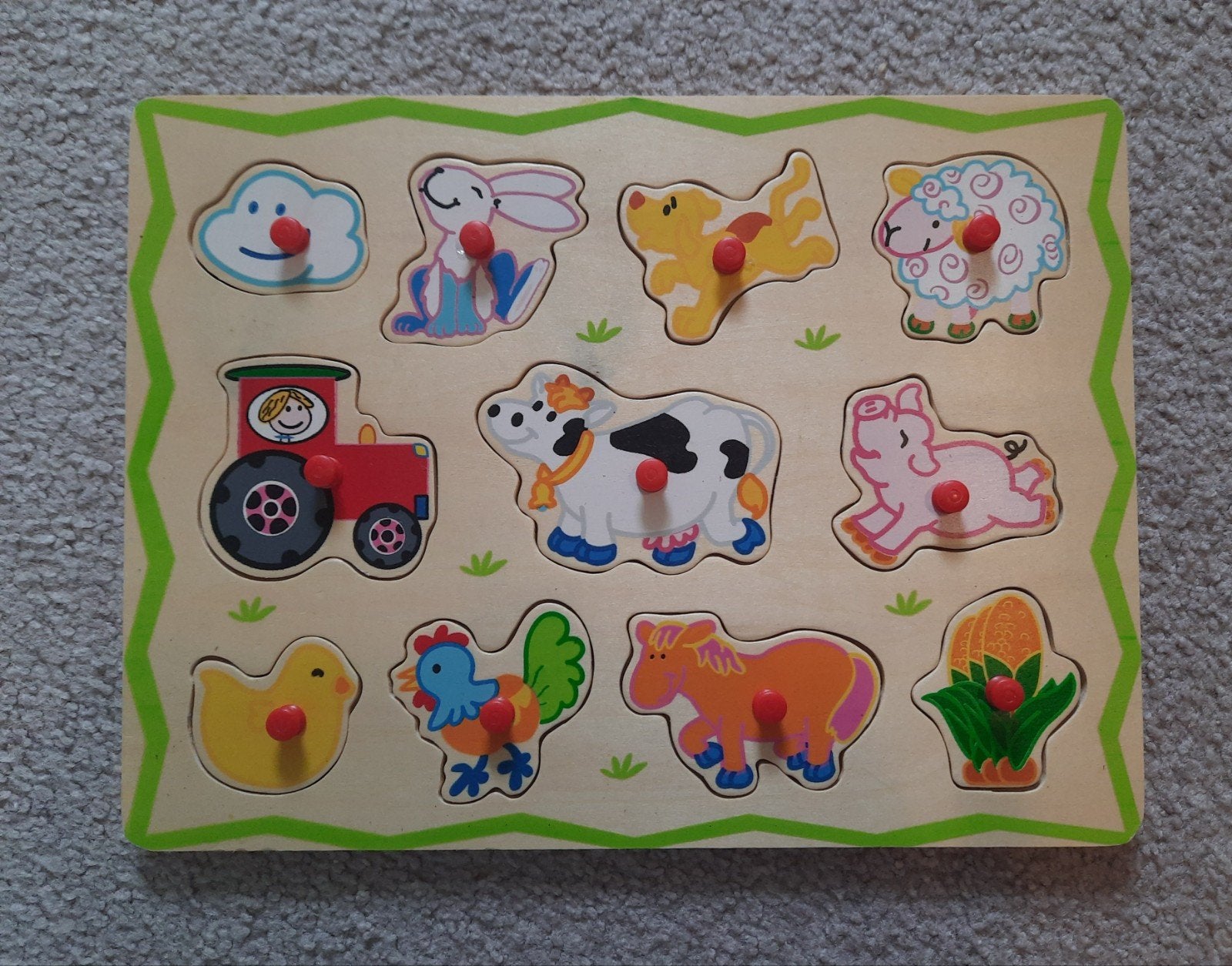 11 Knoppuzzel/knopjespuzzel/memo/houten puzzel: prijs totaal, Ophalen of Verzenden, 10 tot 50 stukjes, Zo goed als nieuw