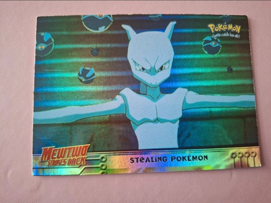 Van Topps Mewtwo Strikes Back Holo Foil Kaart '97/'98, Ophalen of Verzenden, Zo goed als nieuw, Losse kaart