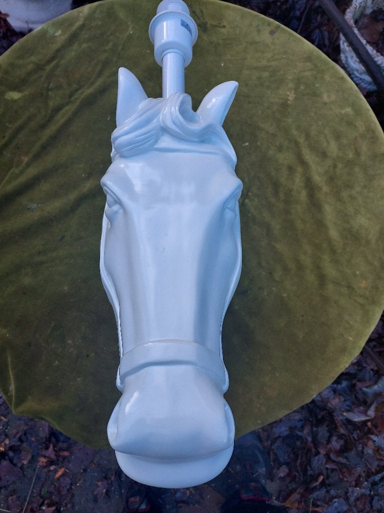Vintage witte wandlamp in de vorm van een paardenhoofd., Ophalen of Verzenden