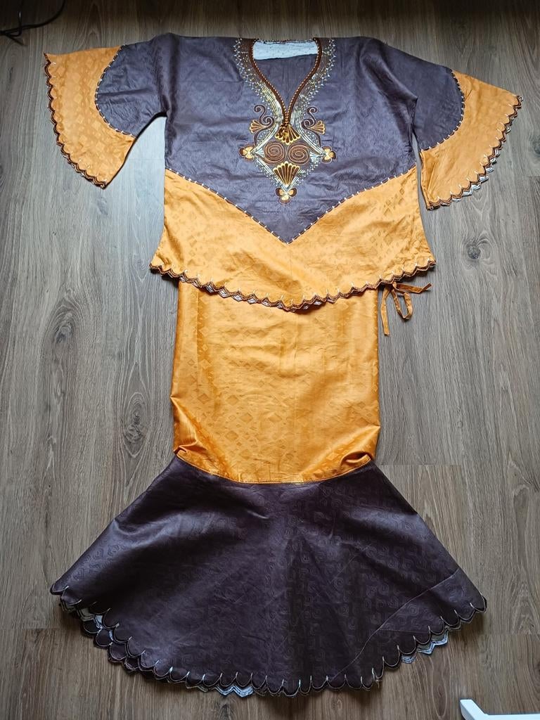 Afrikaanse top en rok set, maat 42/44, Kleding | Dames, Ophalen of Verzenden, Nieuw, Maat 42/44 (L), Bruin