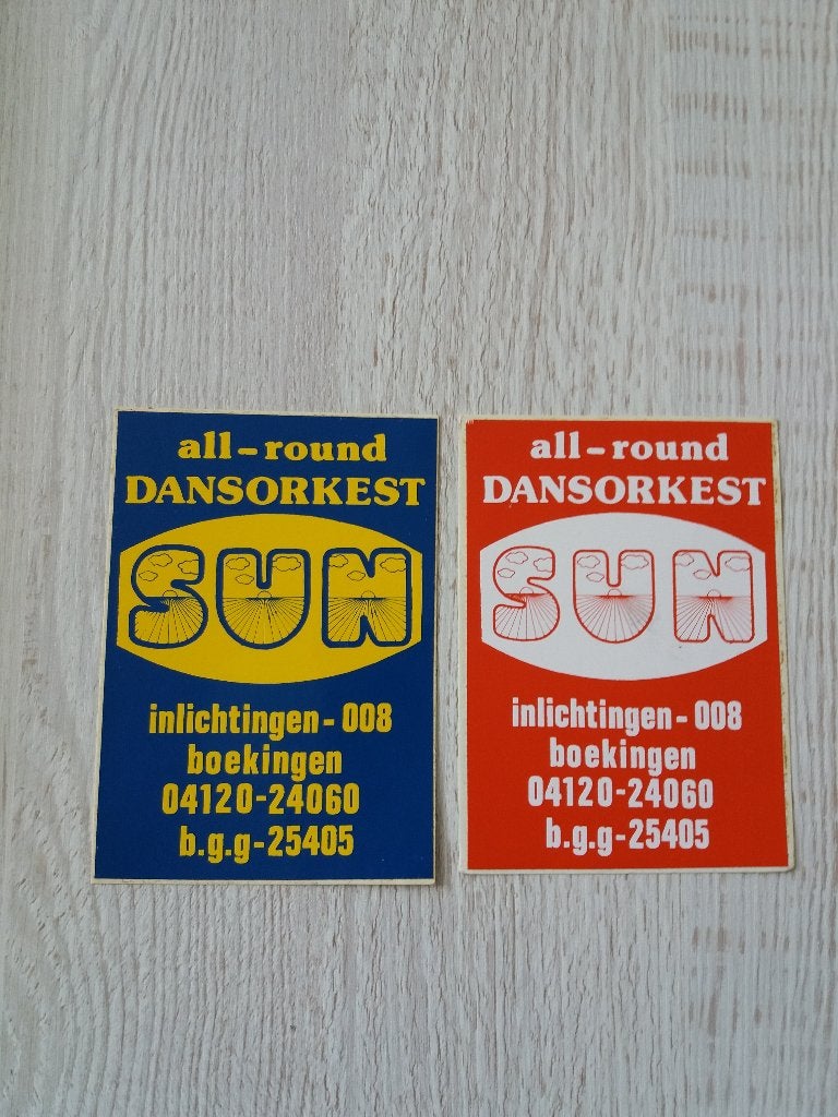 2 sticker all - round DANSORKEST SUN, Ophalen of Verzenden, Zo goed als nieuw, Overige typen