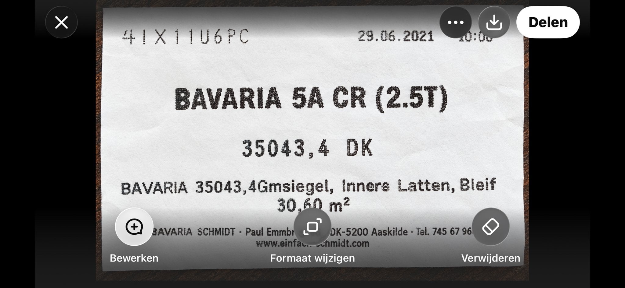Grootzeil Bavaria 30.60 m² in zeer goede staat, Ophalen of Verzenden, Zo goed als nieuw, Grootzeil