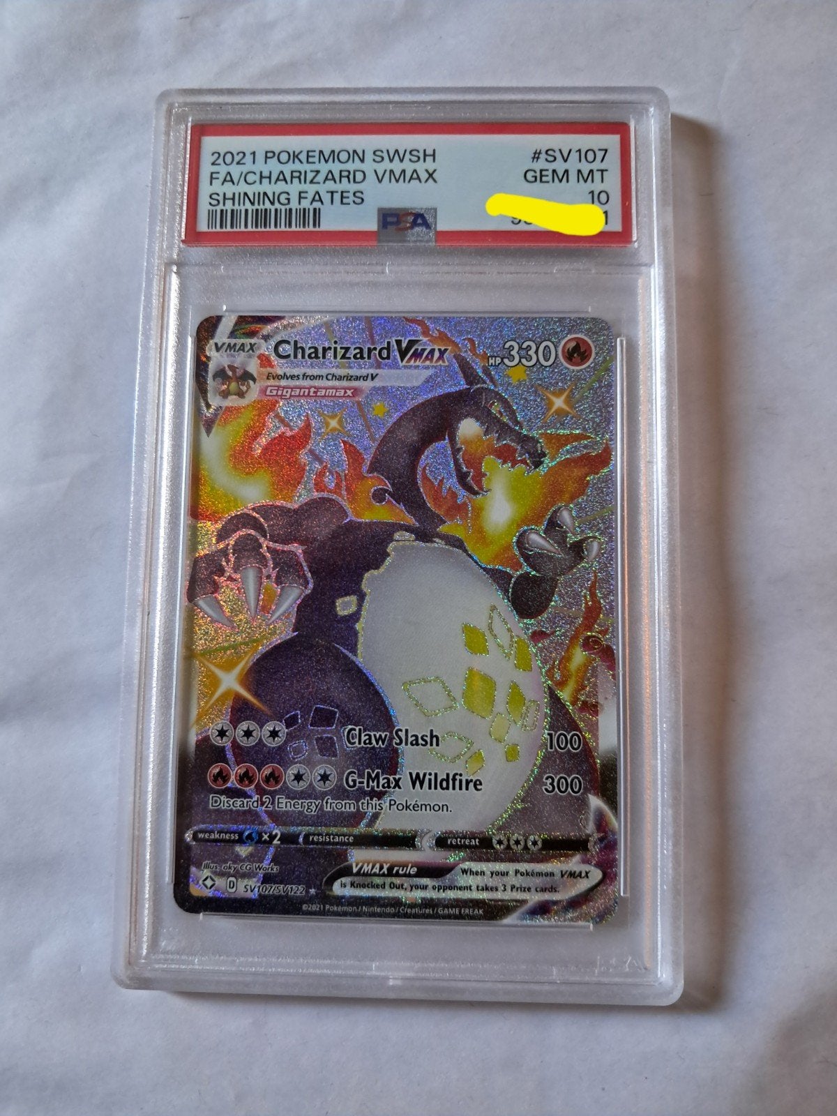 Charizard VMAX SV107/SV122 Shining Fates PSA 10, Hobby en Vrije tijd, Verzamelkaartspellen | Pokémon, Ophalen of Verzenden, Nieuw