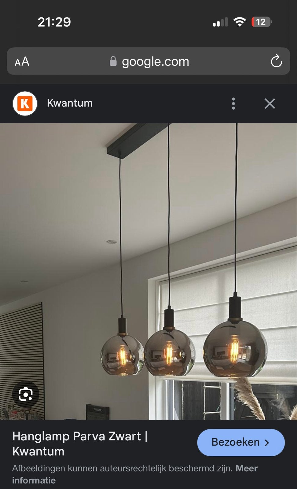Nieuwe Kwantum Hanglamp Parva Zwart - Ongebruikt, Huis en Inrichting, Ophalen, Nieuw, Glas, E27 (groot)