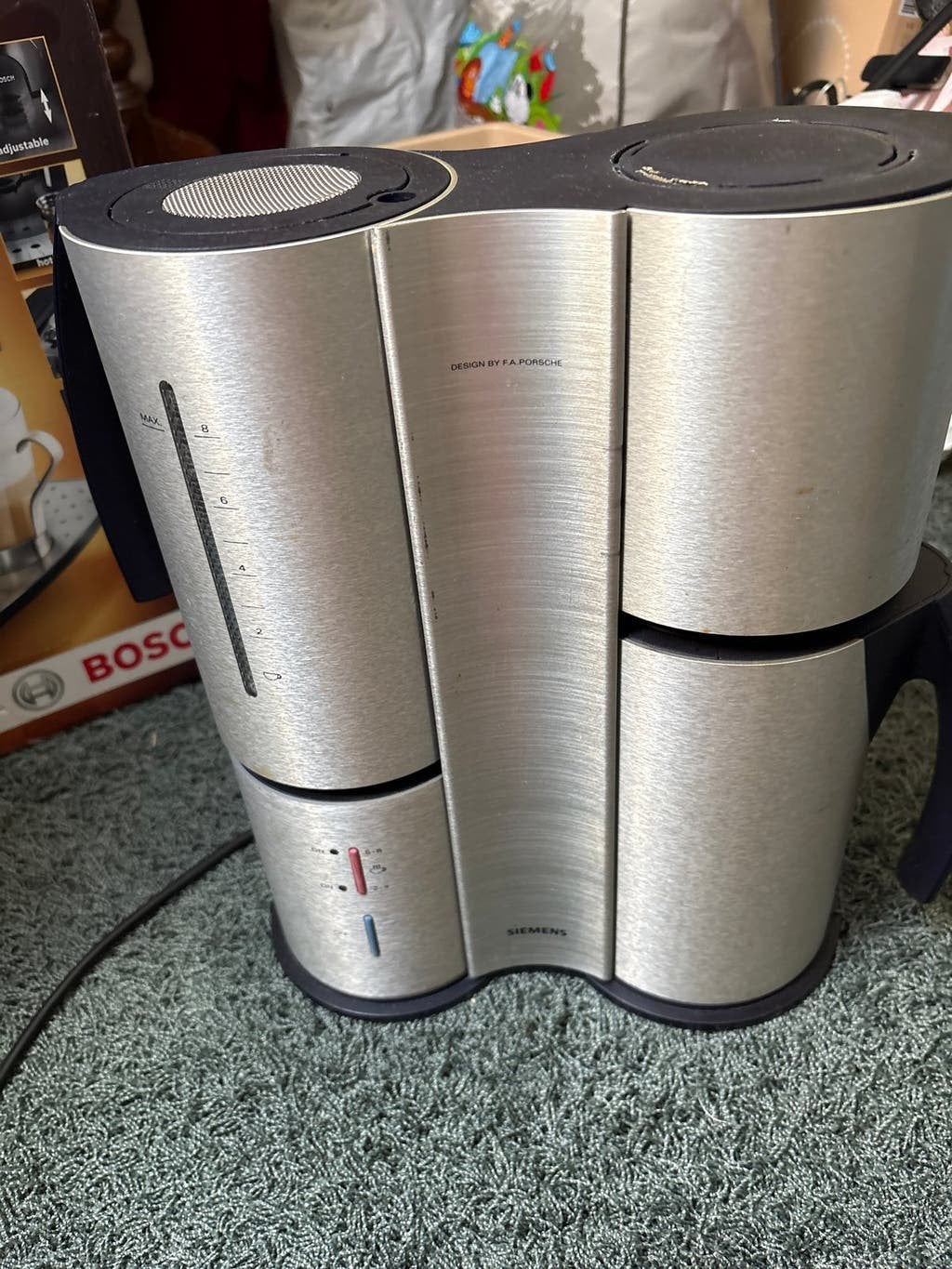 Siemens Porsche Design Koffiezetapparaat, Gebruikt, Koffiemachine, Gemalen koffie, Ophalen of Verzenden