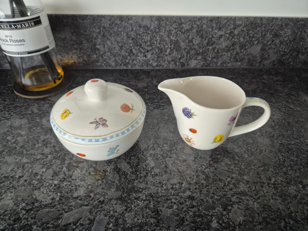 Jet ter Steege/ DE - Fleurs de Campagne melk- en suiker stel, Overige typen, Ophalen of Verzenden, Zo goed als nieuw, Overige stijlen