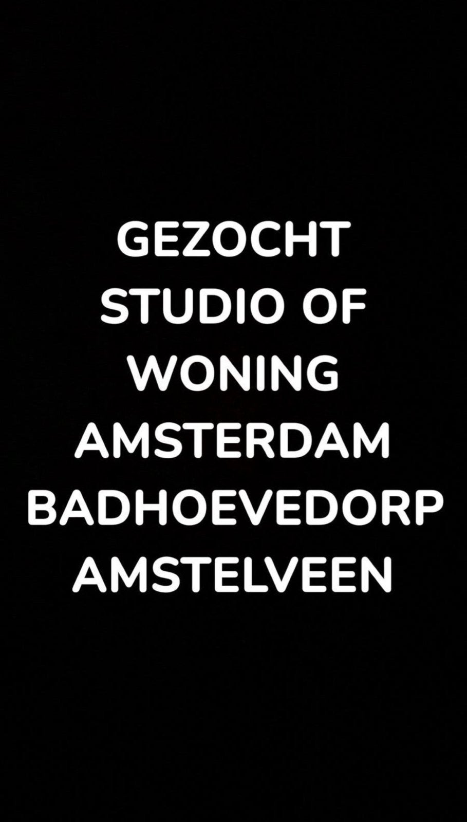 GEZOCHT STUDIO WONING APPARTEMENT AMSTERDAM BADHOEVEDORP, Huizen en Kamers