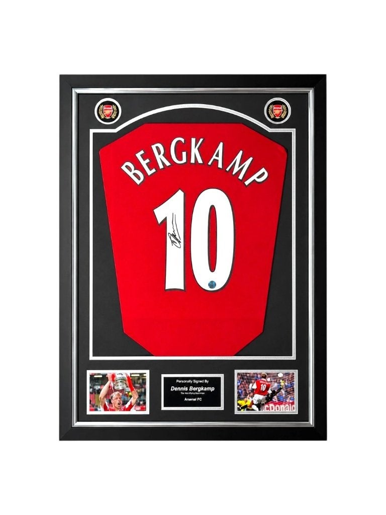 Dennis Bergkamp gesigneerd Arsenal 2024 shirt Deluxe Frame, Buitenlandse clubs, Shirt, Info@sportmemorabilianetherlands.com, Nieuw