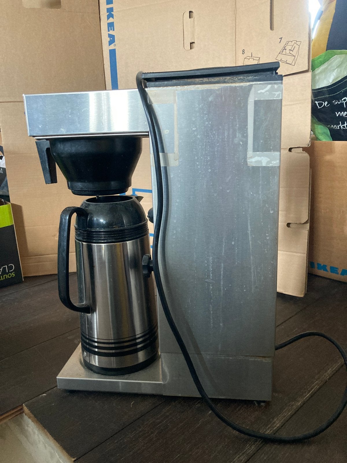 Animo aromatic koffiezetmachine + 5 thermoskannen 1,5l, Ophalen, Gebruikt, 10 kopjes of meer, Koffiemachine