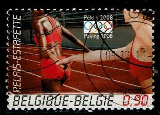 Olympische Spelen Peking 2008, estafette (OBP 3798 ), Ophalen of Verzenden, Gestempeld
