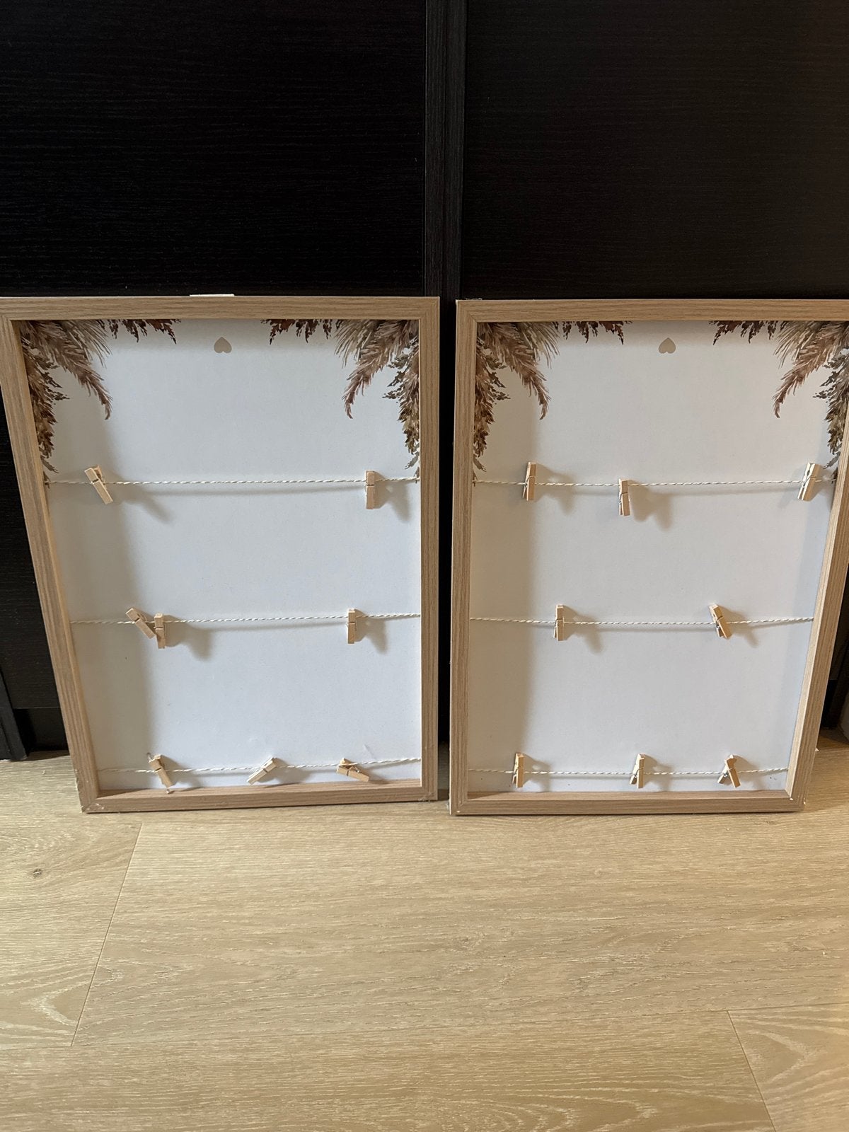 Twee A3 fotokaders met knijpers voor foto's of kaarten, Bruin, Gebruikt, Ophalen of Verzenden, Fotolijst
