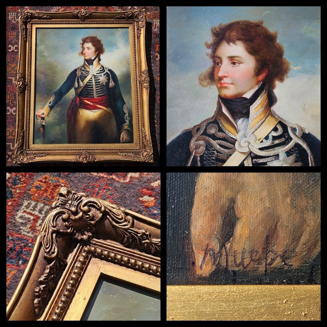 portret van George IV prins van Wales, gesigneerd, 70,5 x 61, Antiek en Kunst, Kunst | Schilderijen | Klassiek, Ophalen, Doek