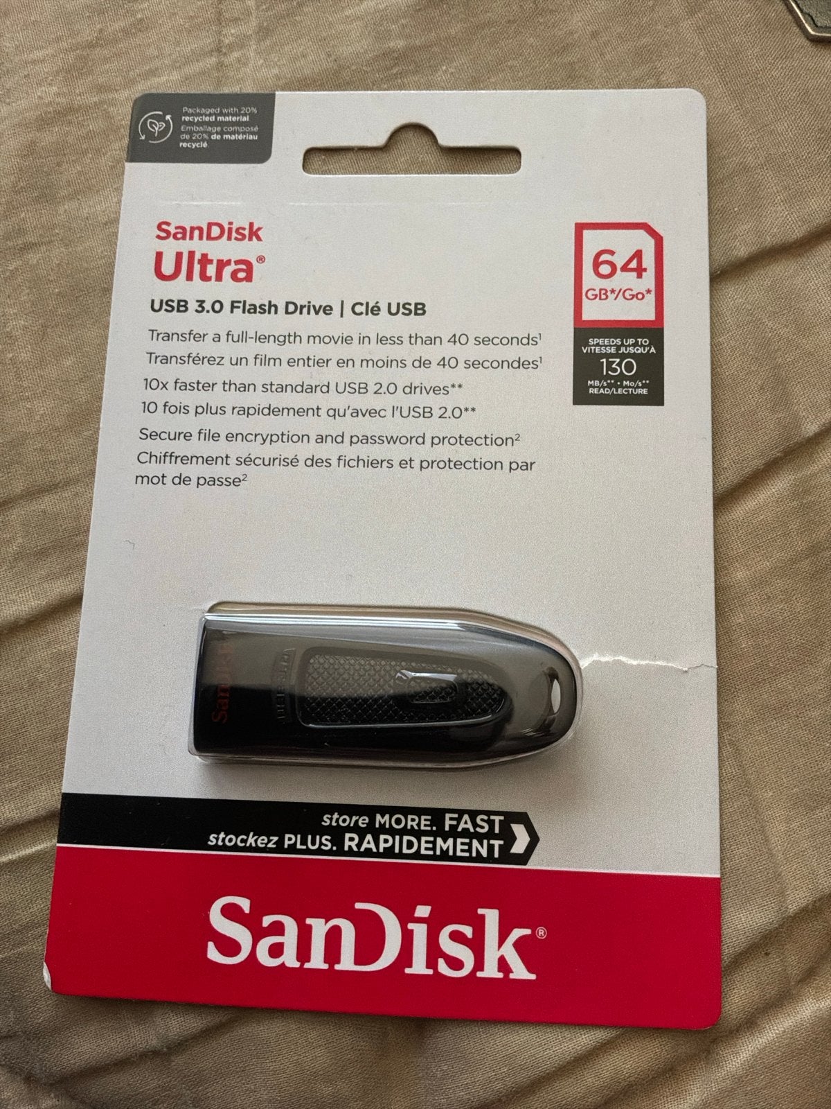 SanDisk Ultra USB 3.0 Flash Drive 64GB, Computers en Software, Ophalen, Nieuw, 64 GB