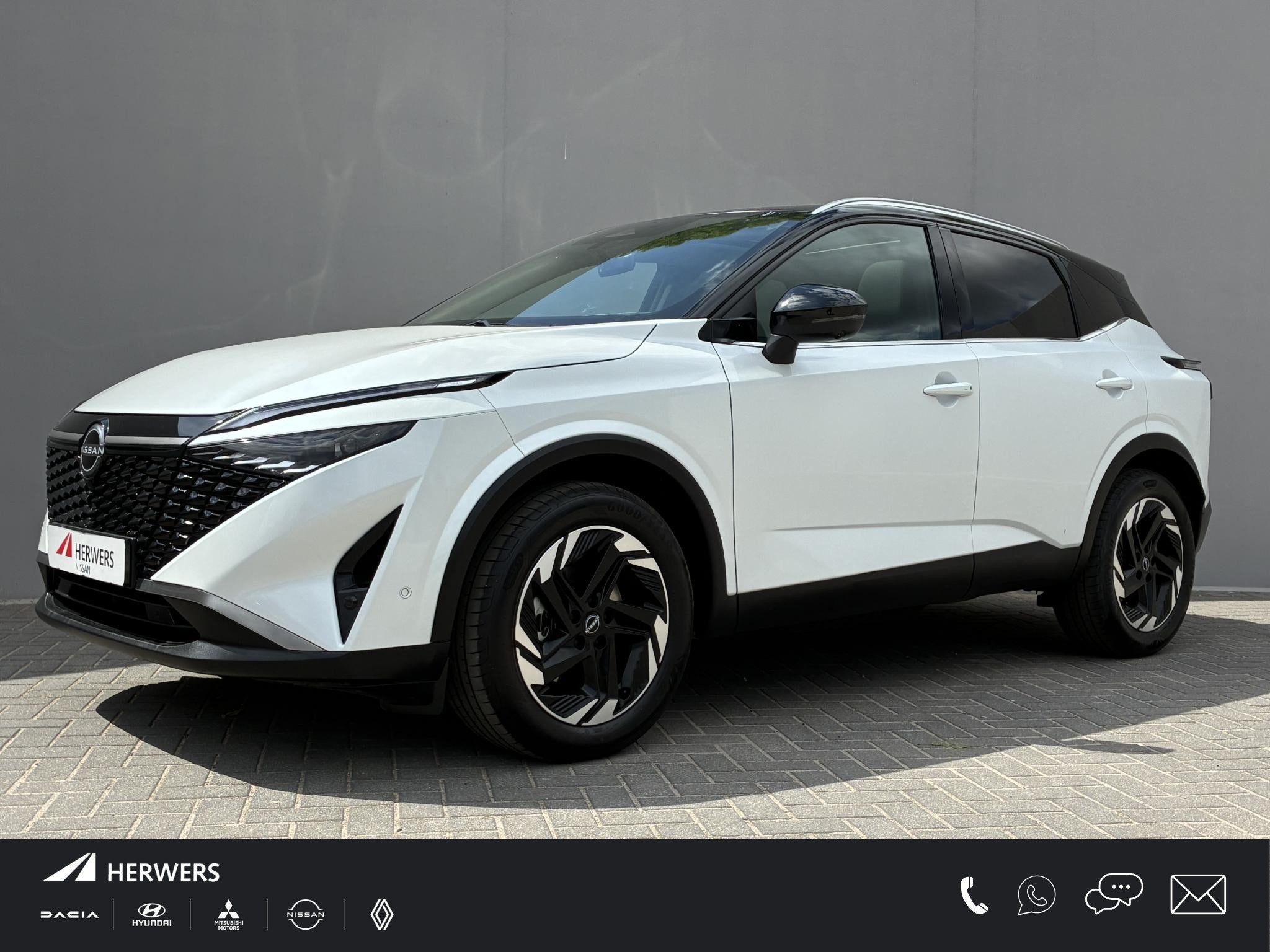 Nissan Qashqai 1.5 e-Power N-Connecta / 10 Jaar Nissan More, Stof, 2 kWh, Wit, Automatische klimaatregeling