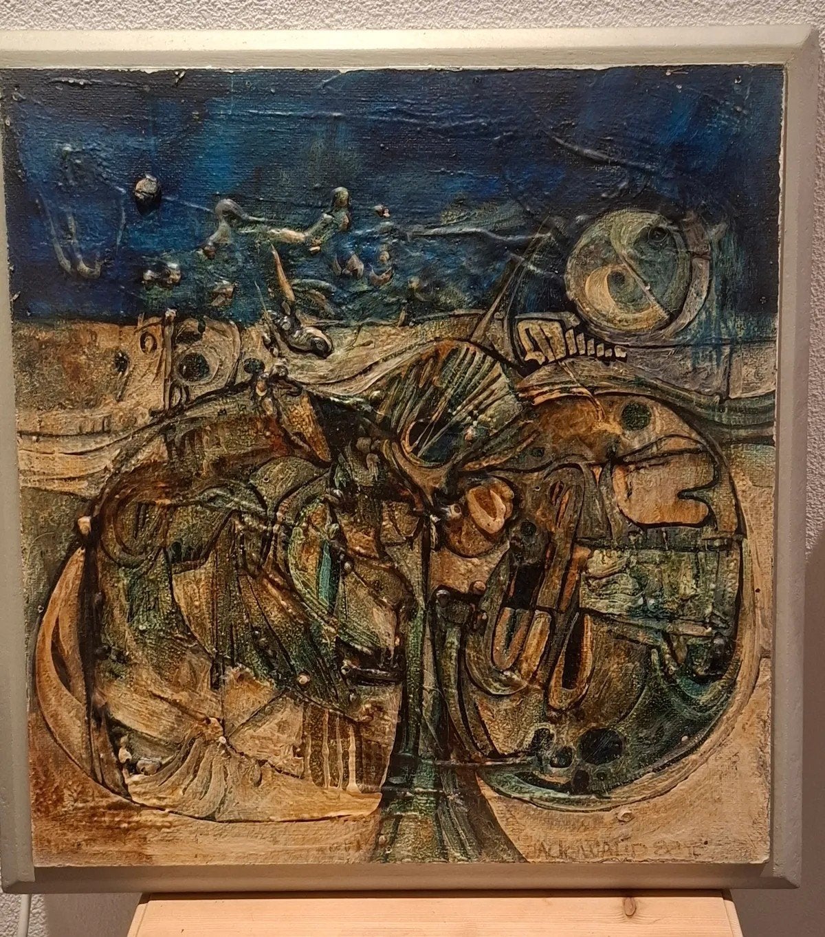 Schilderij door Jack Harden - Herrinering aan Formentera, Abstract, Ophalen of Verzenden, Paneel, Acrylverf