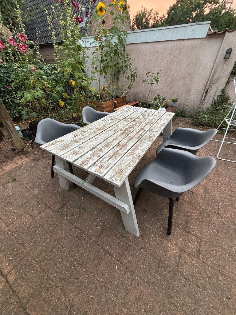Tuintafel, Tuin en Terras, Ophalen, Gebruikt, Rechthoekig, Hout