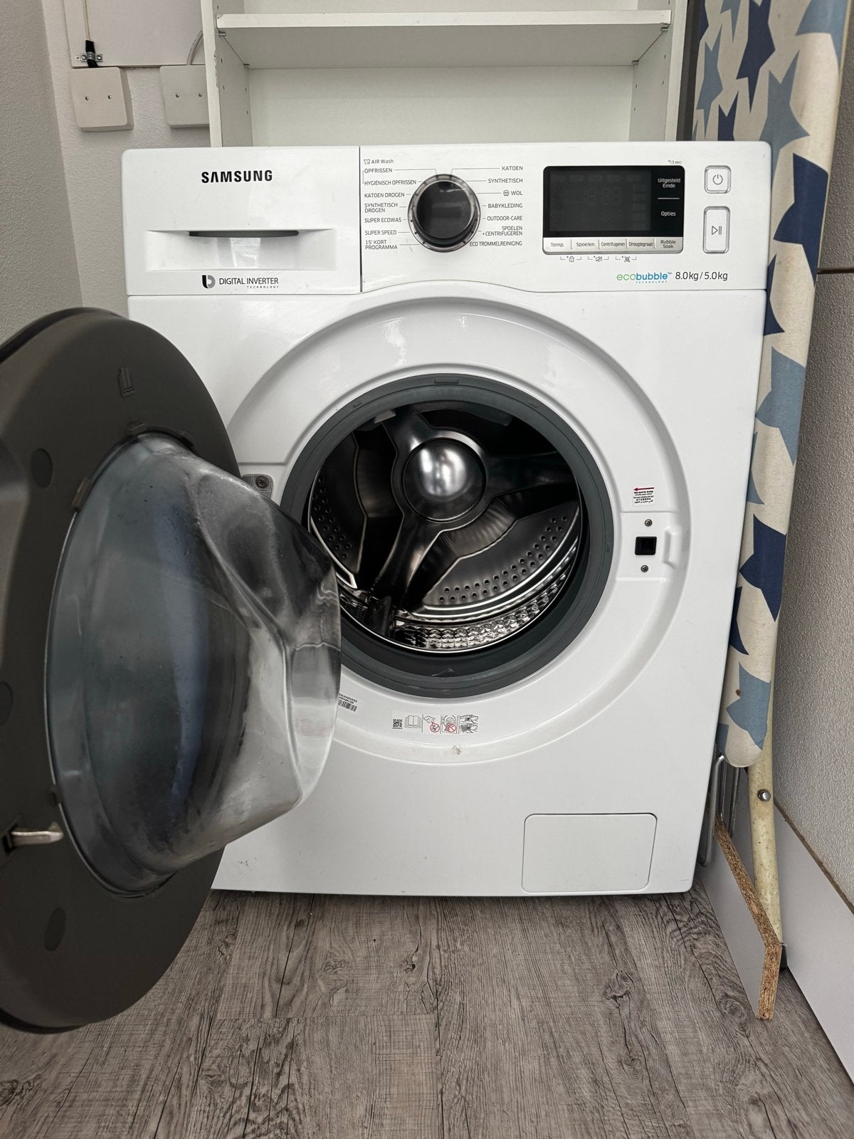 Samsung EcoBubble Was-droogcombinatie 8kg/5kg 1400rpm, 6 tot 8 kg, Ophalen, Zo goed als nieuw, 85 tot 90 cm