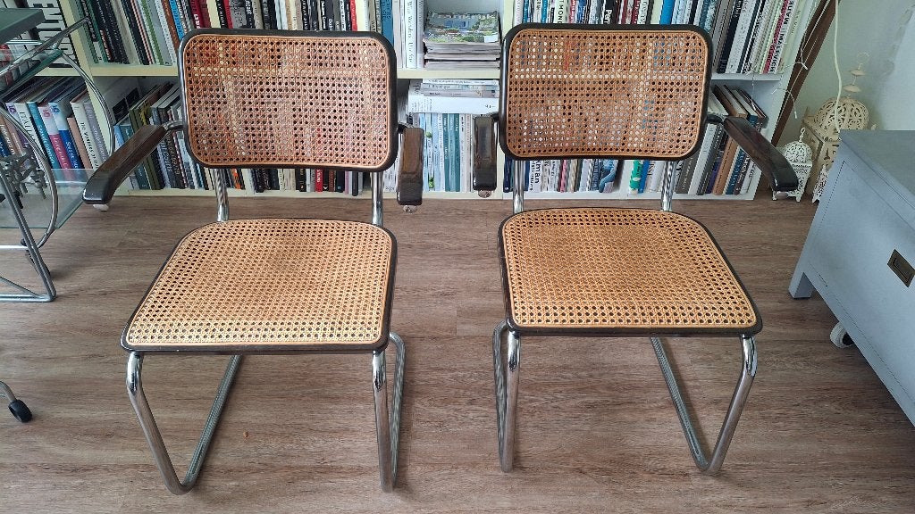 Italiaanse Cesca - stoel - Marcel Breuer - Thonet Productie, Huis en Inrichting, Gebruikt, Twee, Ophalen of Verzenden, Hout