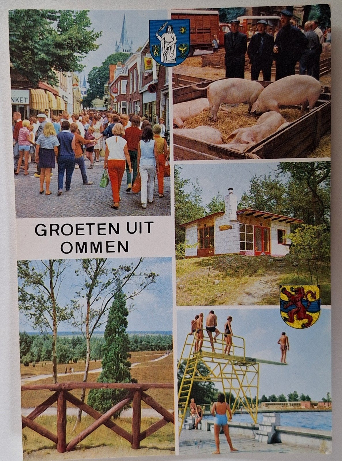 Vintage Ansichtkaart Groeten uit Ommen (Gelopen), Ophalen of Verzenden, 1960 tot 1980, Gelopen, Overijssel