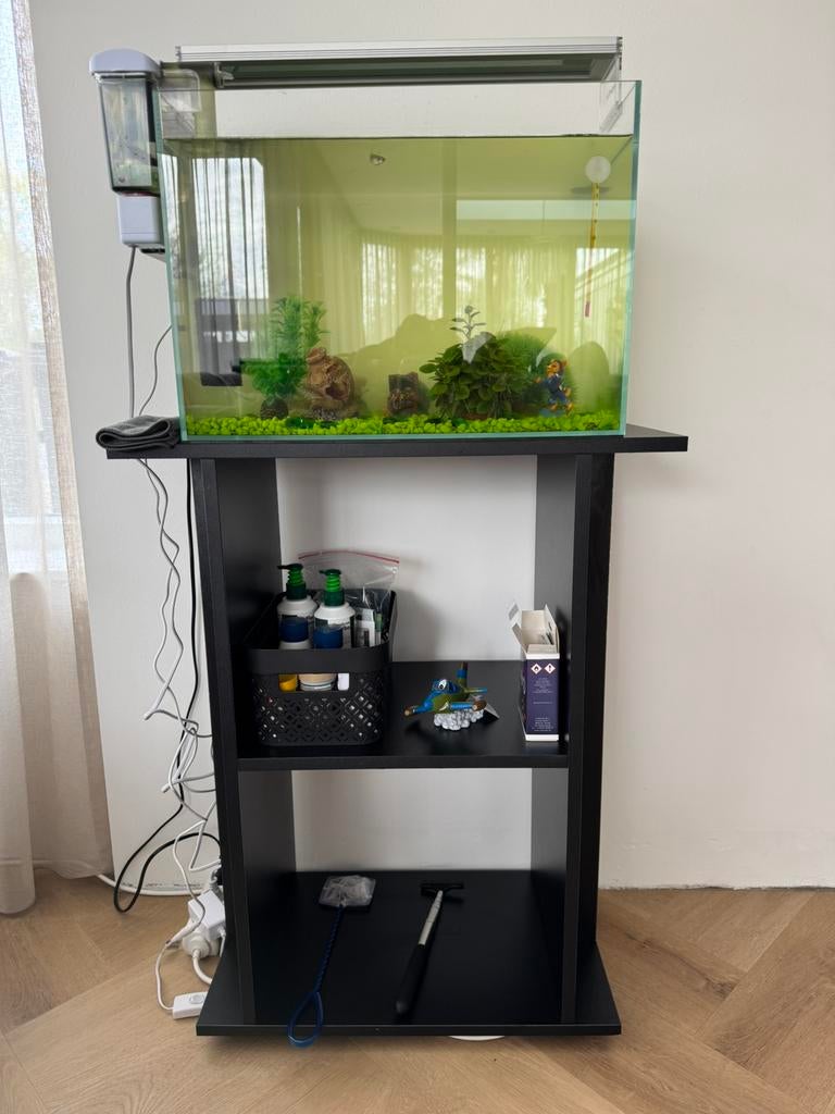 Superfish scaper 45 aquarium compleet met meubel + vissen, Dieren en Toebehoren, Ophalen, Inclusief vissen, Superfish, Gevuld zoetwateraquarium